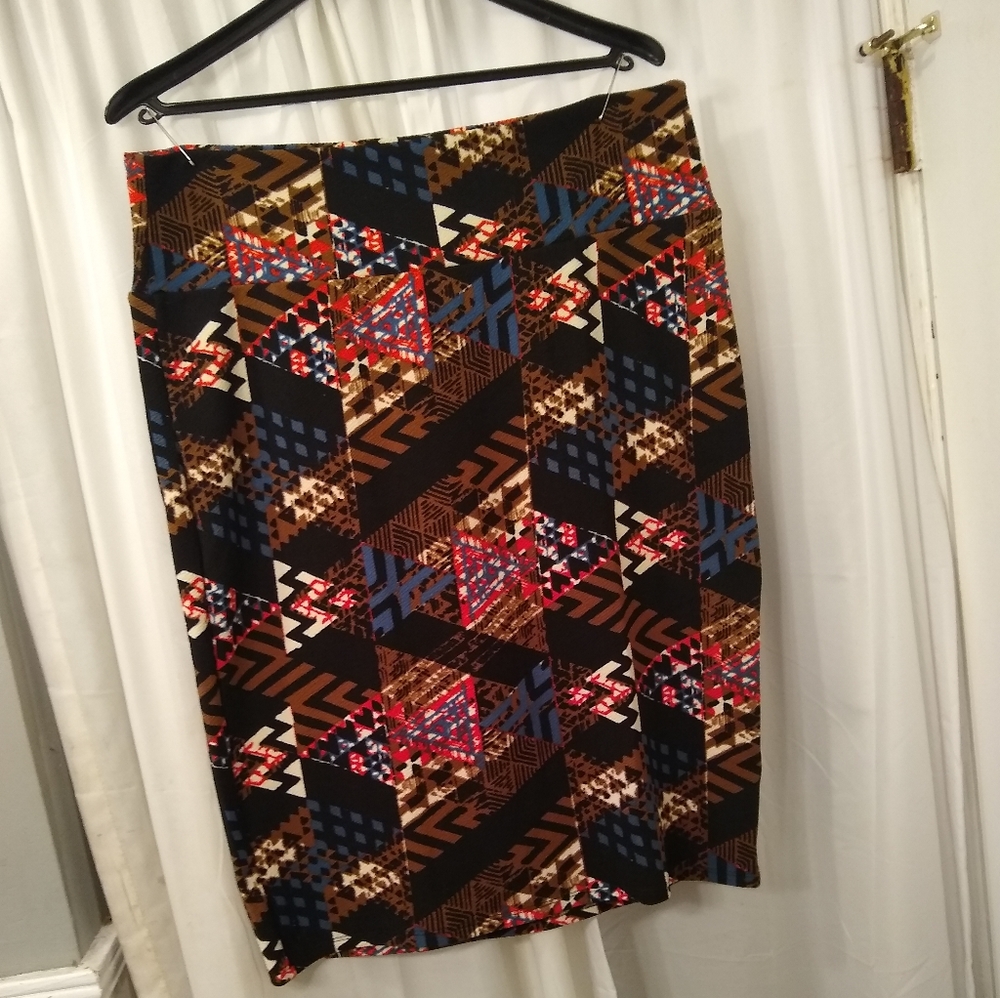Lularoe Cassie 3XL Retro Aztec Pattern Skirt